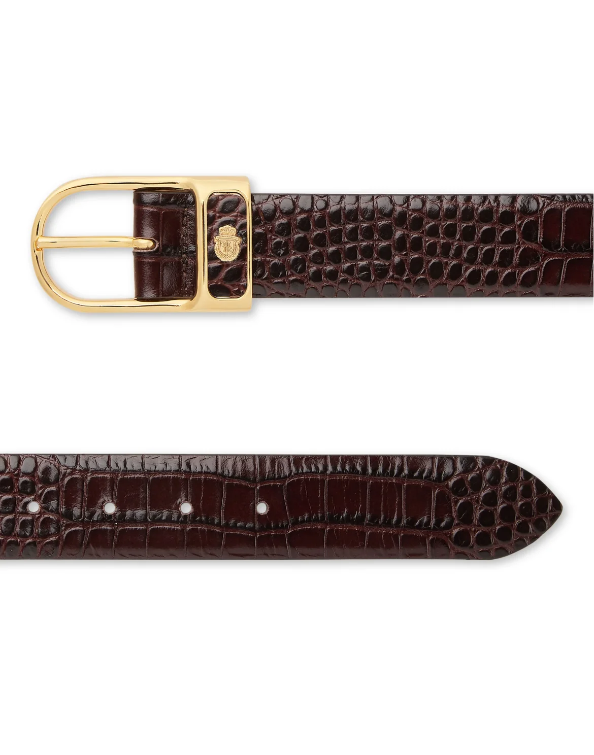 Leather Belt Crocco, цвет: Золотой