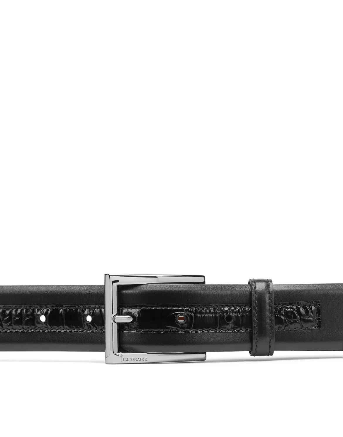 Leather Belt Crocco, цвет: Черный