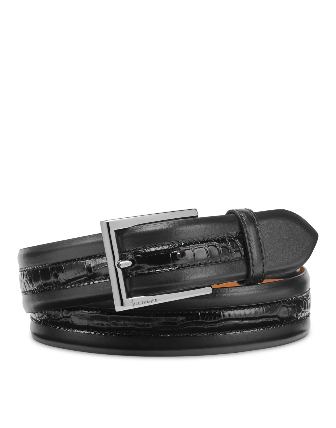 Leather Belt Crocco, цвет: Черный