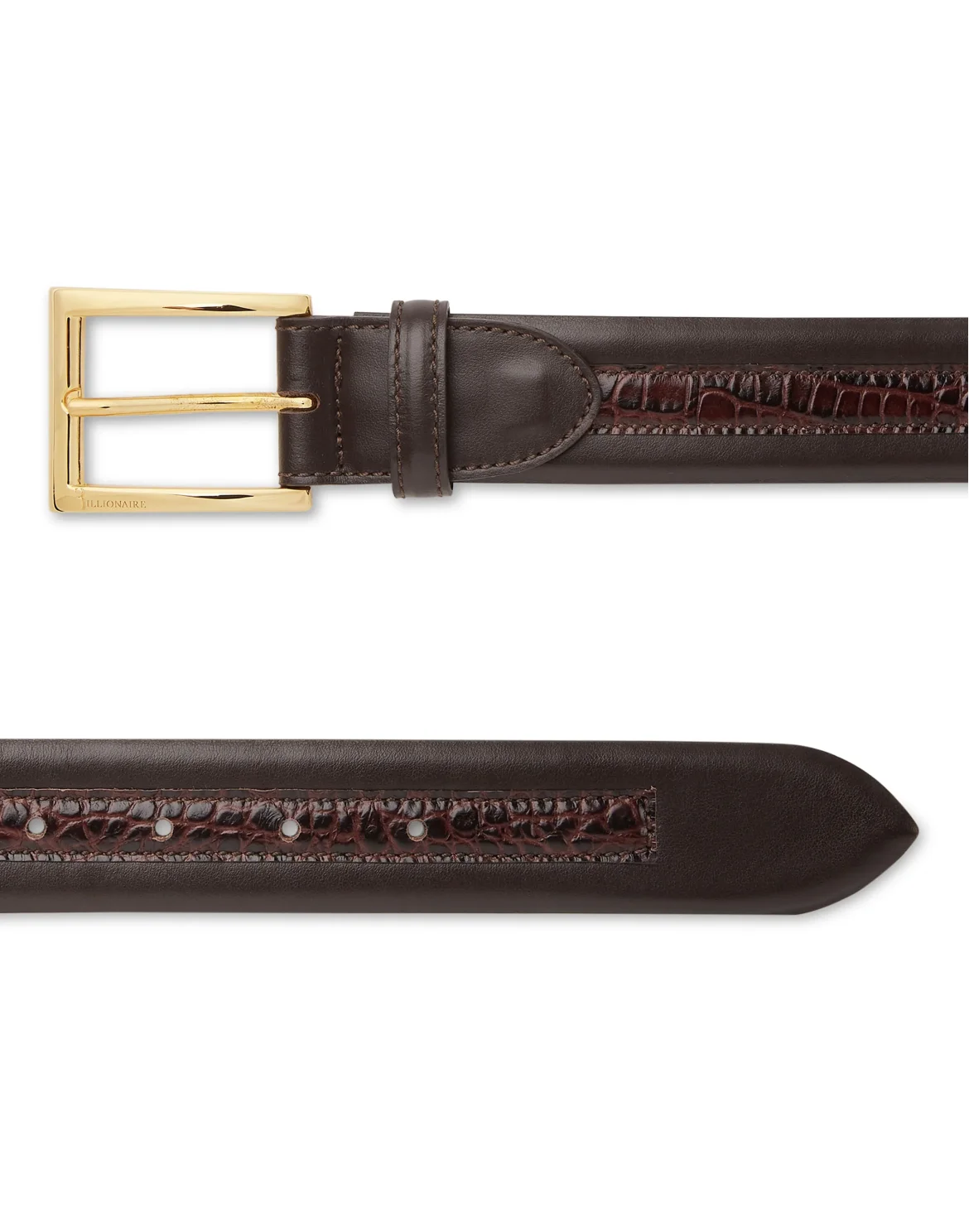 Leather Belt Crocco, цвет: Коричневый