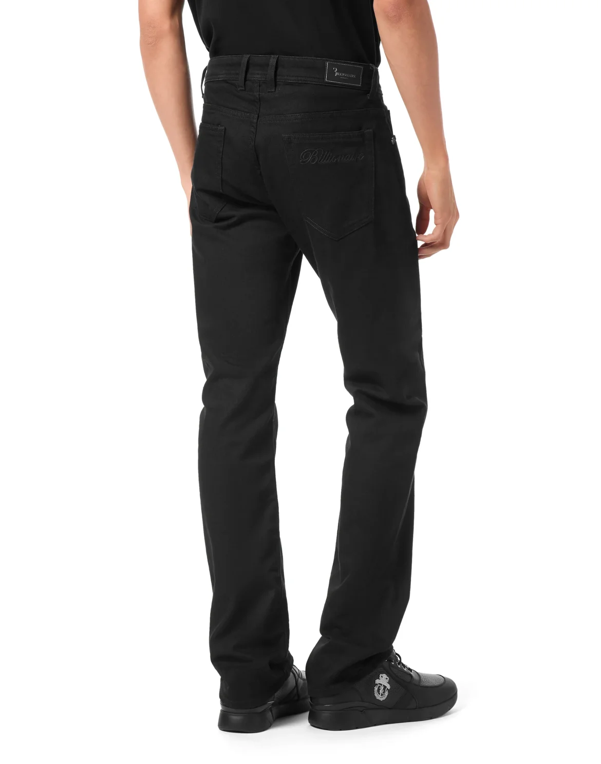 Embroidered 5 Pockets Regular Cut Jeans, цвет: Черный