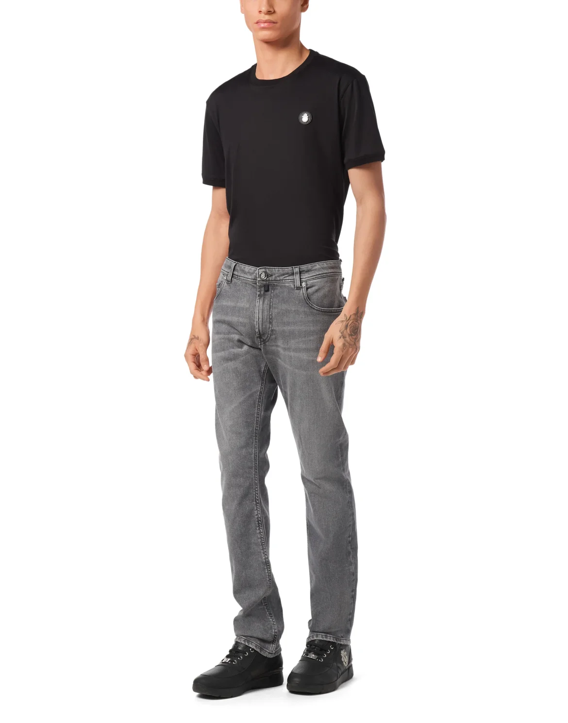 5 Pockets Super Straight Cut Jeans, цвет: Серый