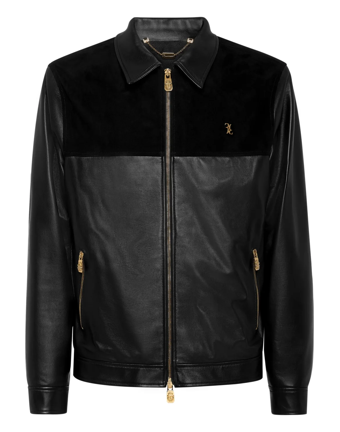 Nappa and Suede Blouson, цвет: Черный