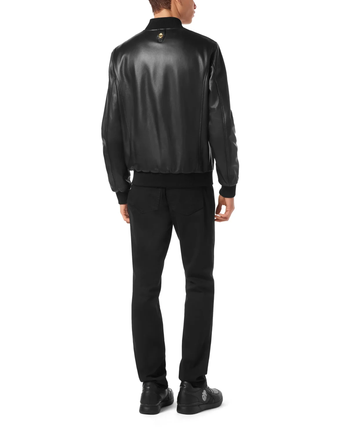 Basic Leather Bomber, цвет: Черный