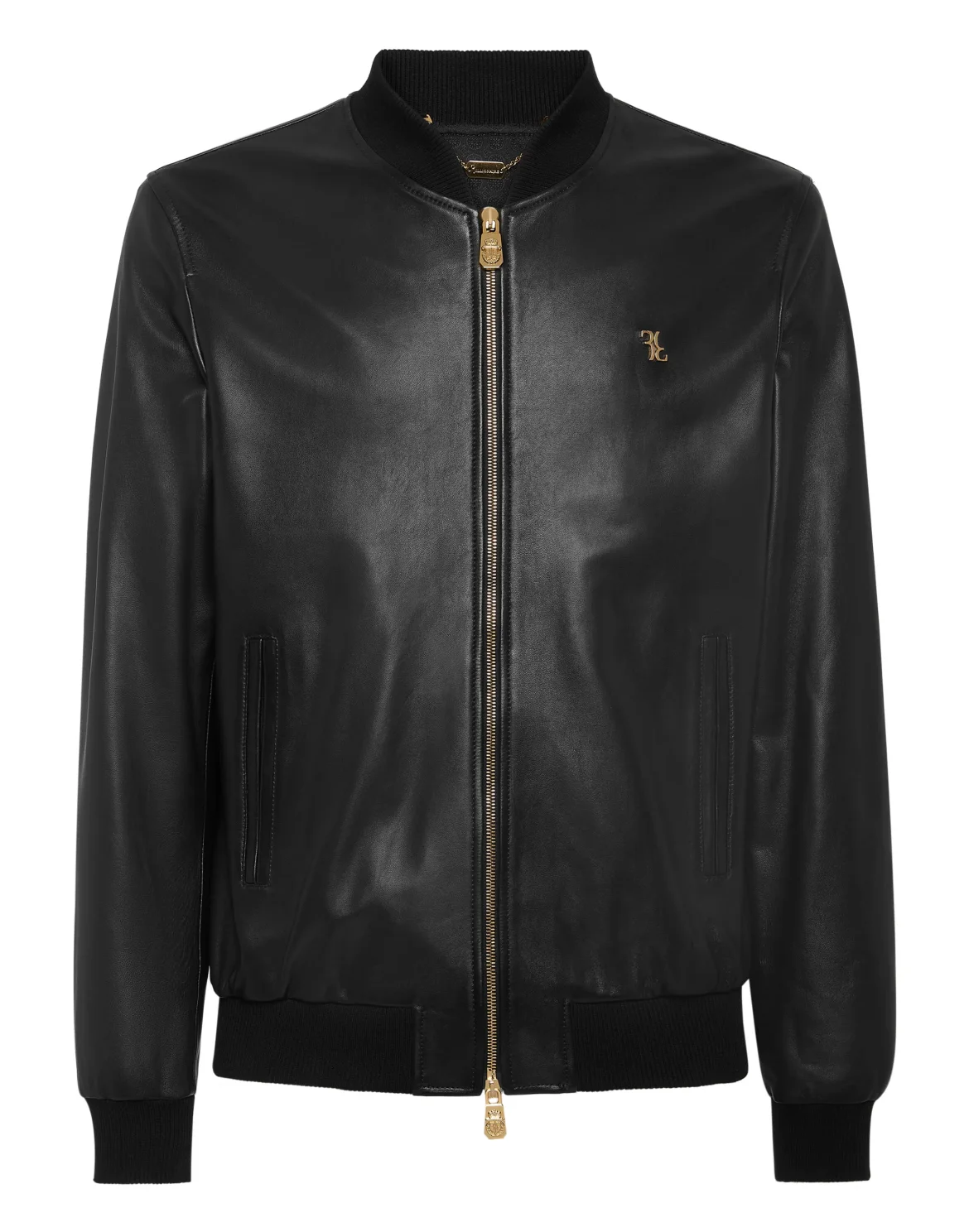 Basic Leather Bomber, цвет: Черный