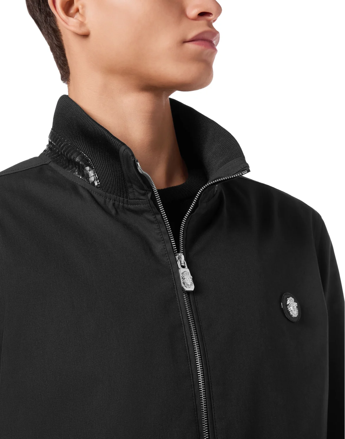 Bomber with Elaphe Details, цвет: Черный