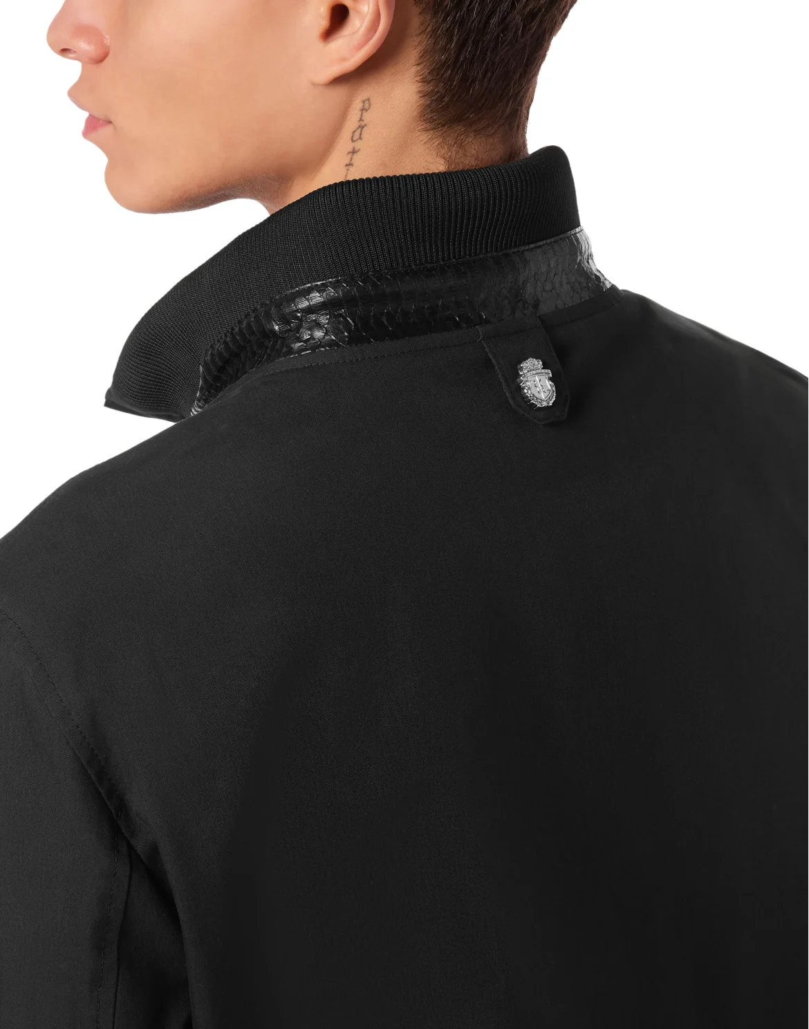 Bomber with Elaphe Details, цвет: Черный
