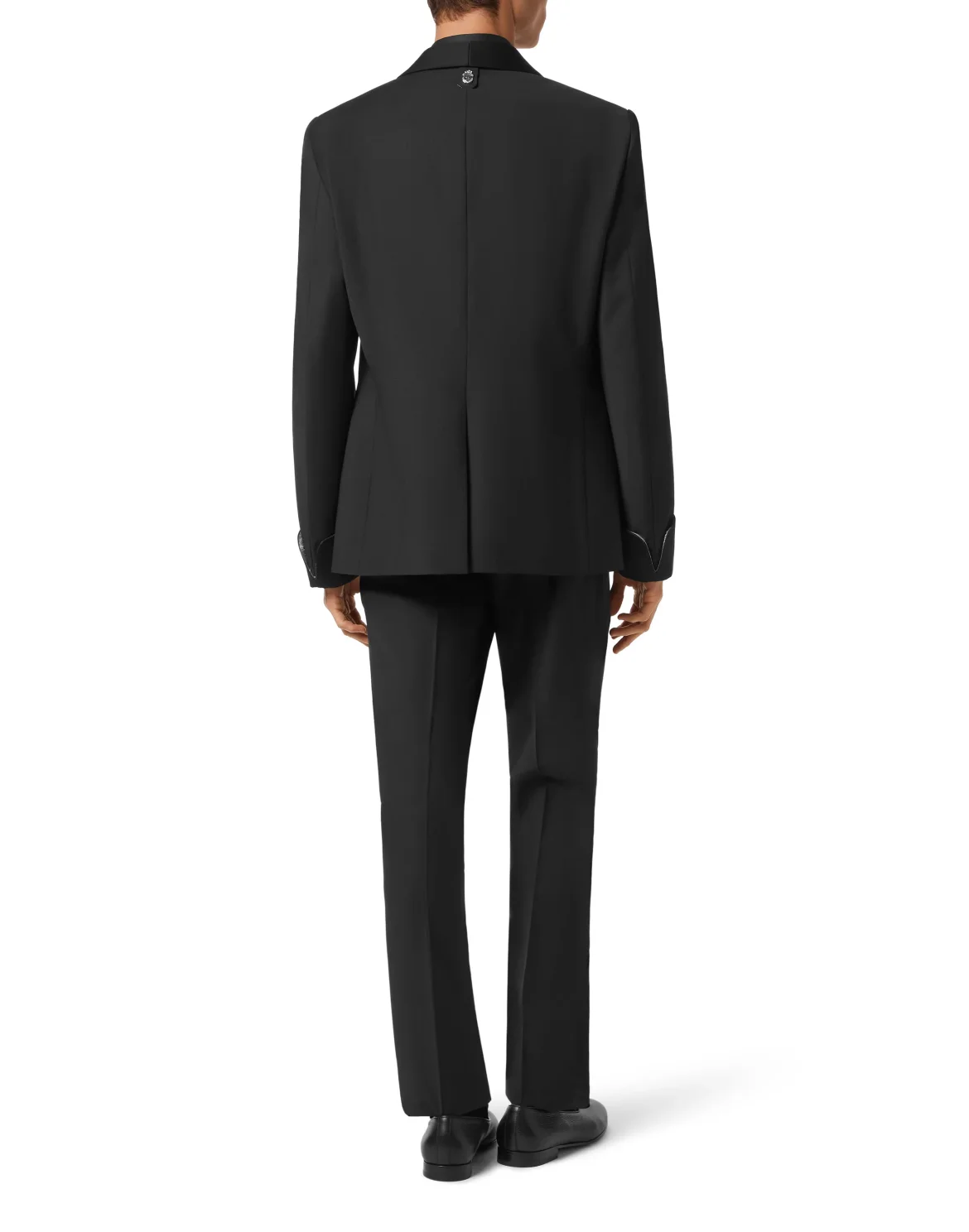 Wool and Satin Regular Fit Tuxedo Blazer, цвет: Черный