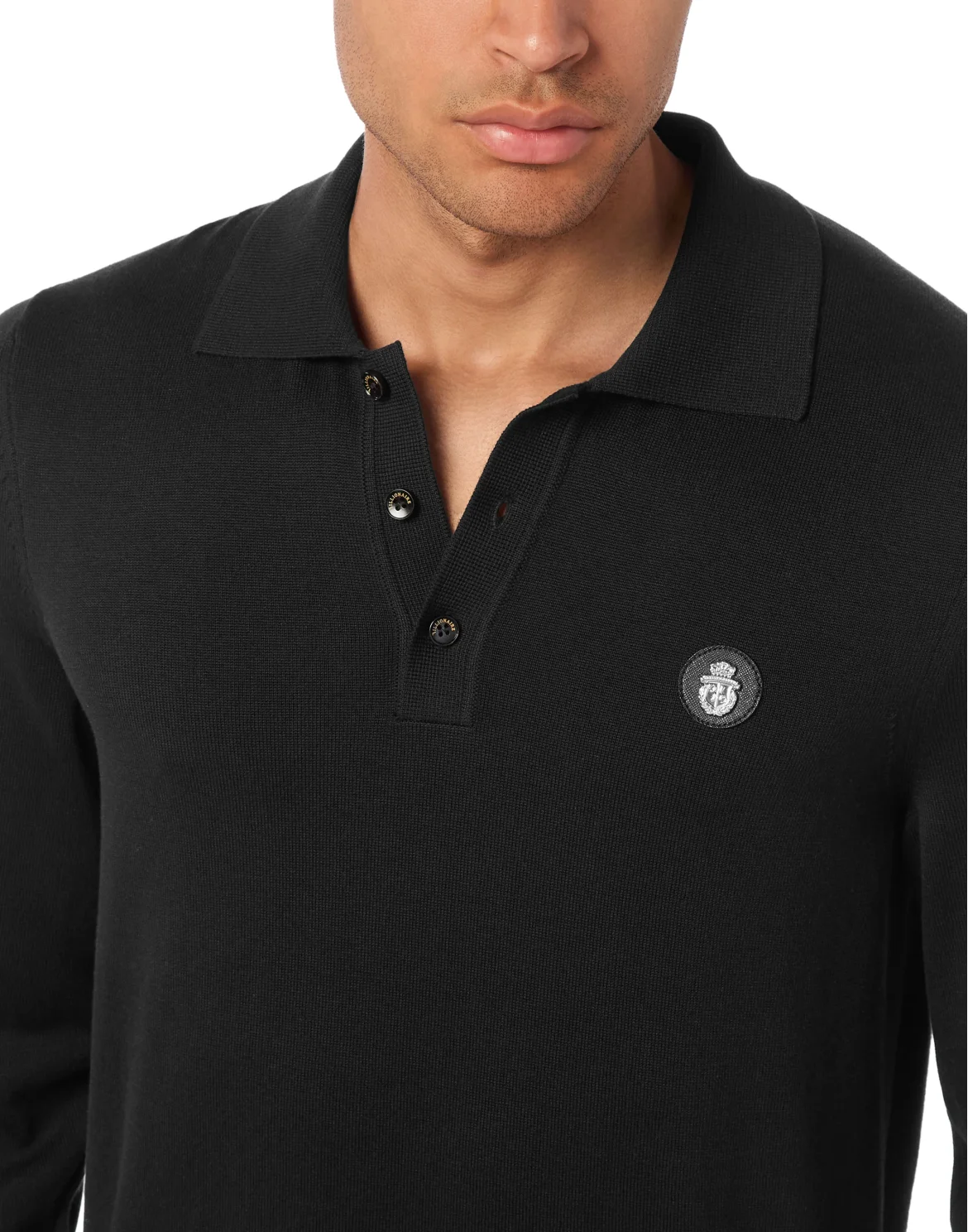Cotton Silk Polo Shirt, цвет: Черный