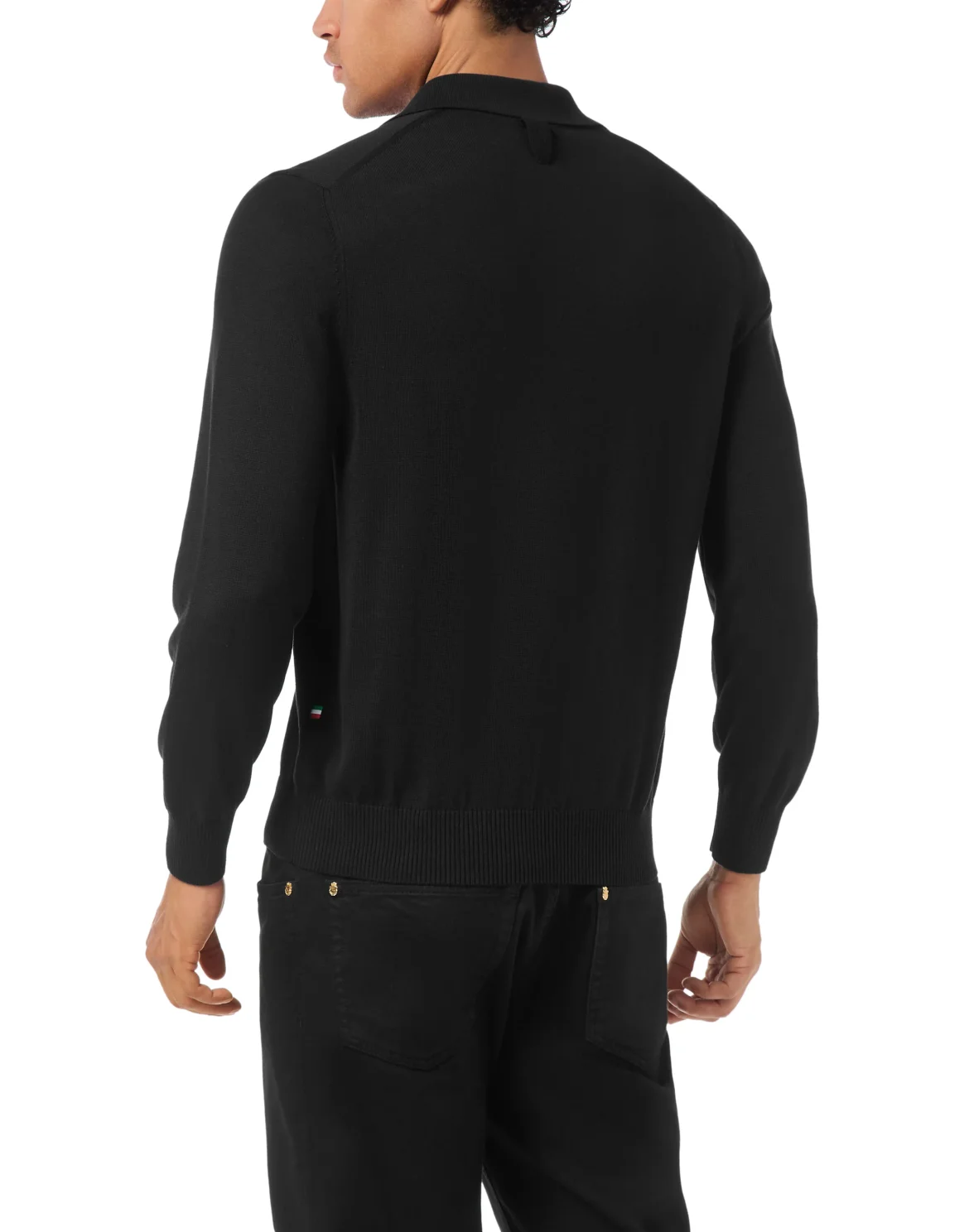 Cotton Silk Polo Shirt, цвет: Черный
