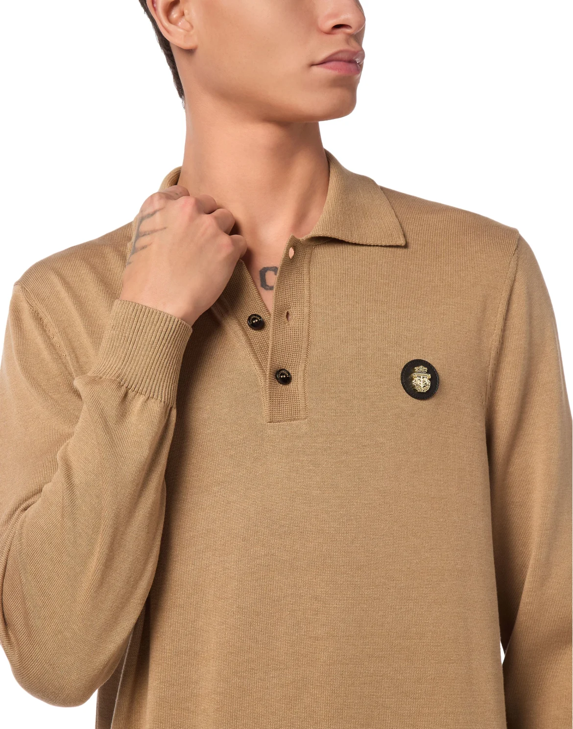 Cotton Silk Polo Shirt, цвет: Бежевый