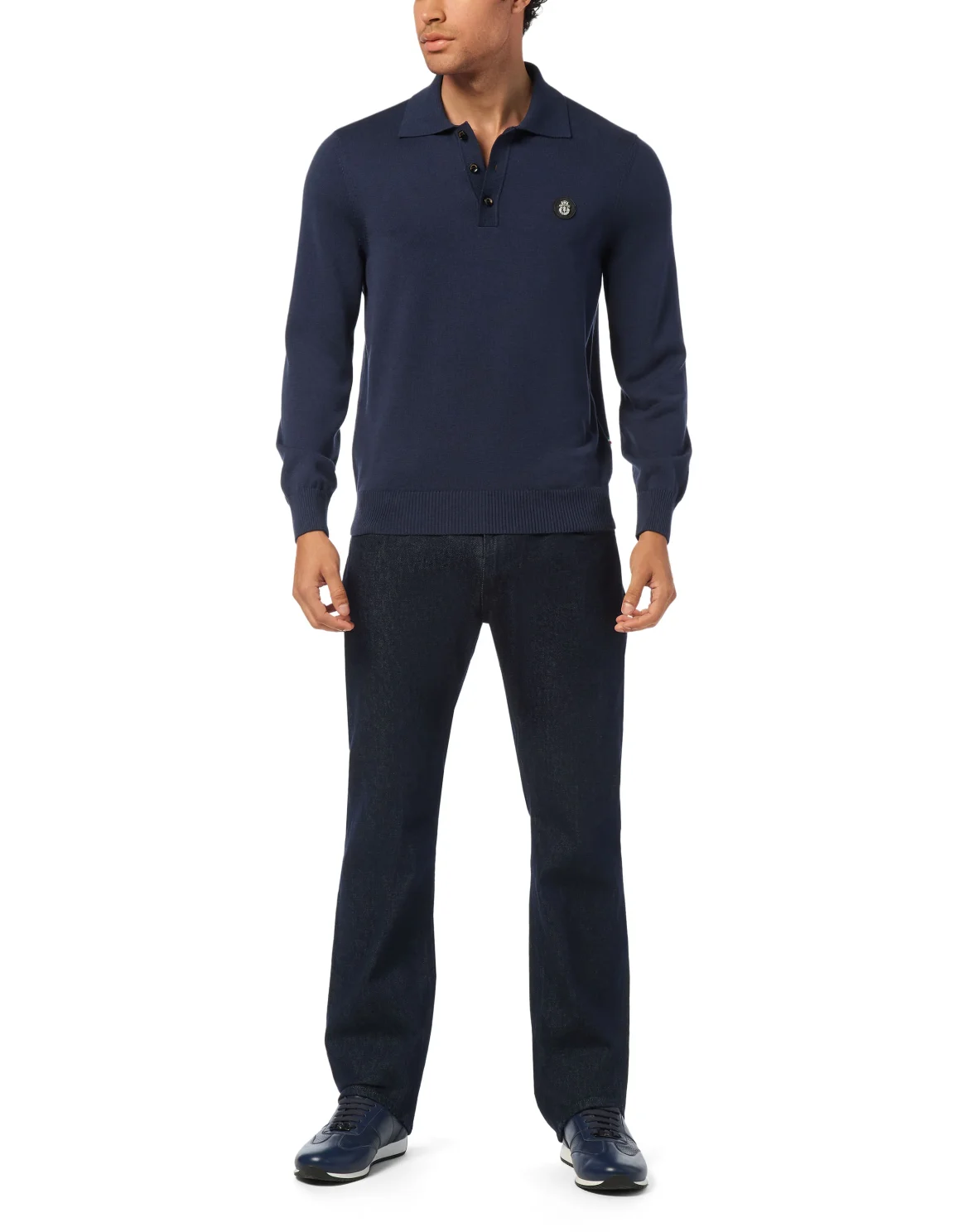 Cotton Silk Polo Shirt, цвет: Синий