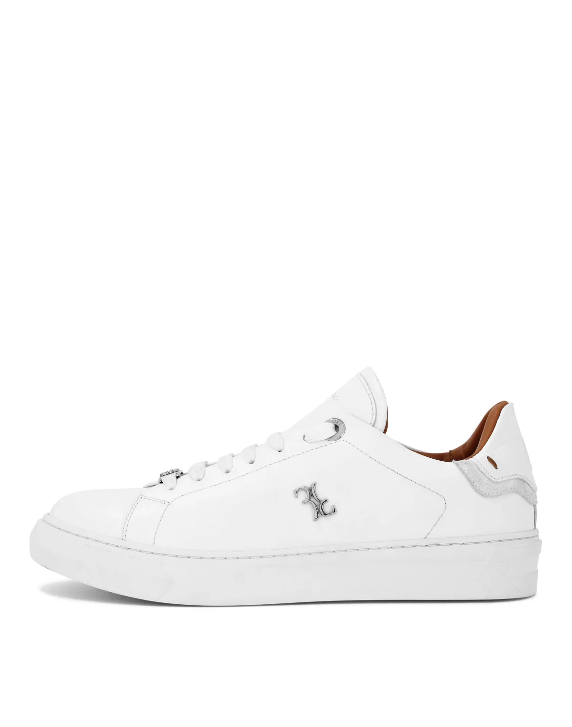 Nappa Leather Lo-Top Sneakers Crocco, цвет: Белый