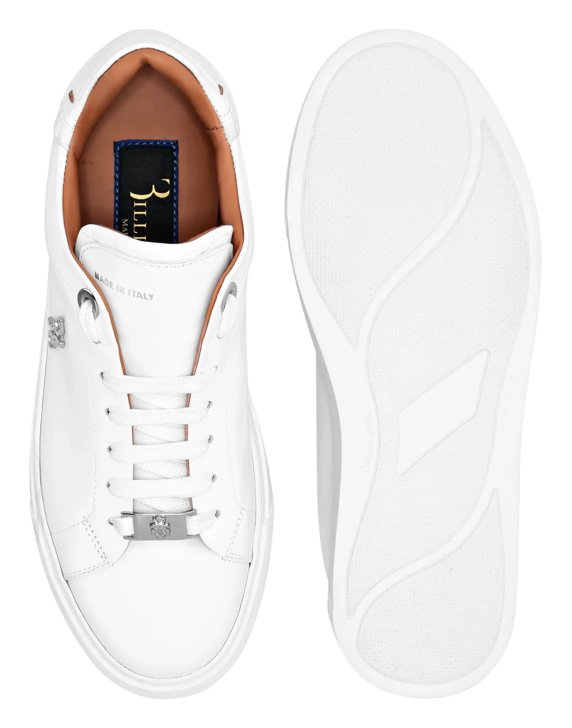 Nappa Leather Lo-Top Sneakers Crocco, цвет: Белый