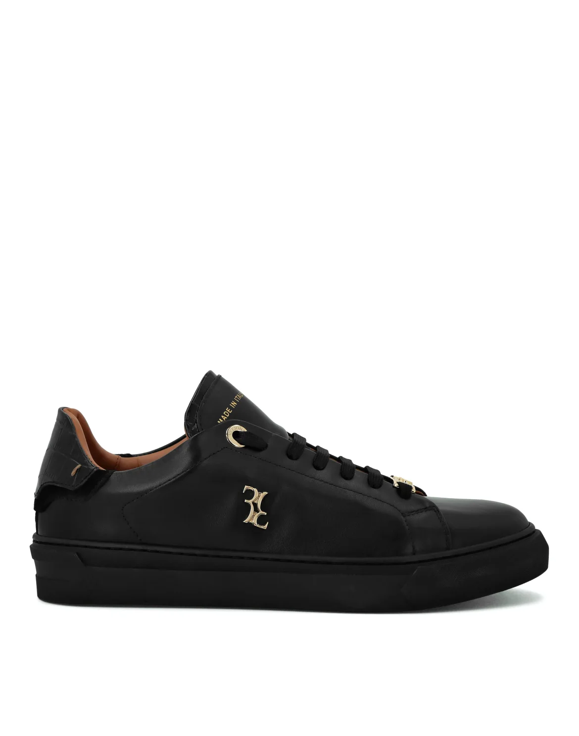 Nappa Leather Lo-Top Sneakers Crocco, цвет: Черный