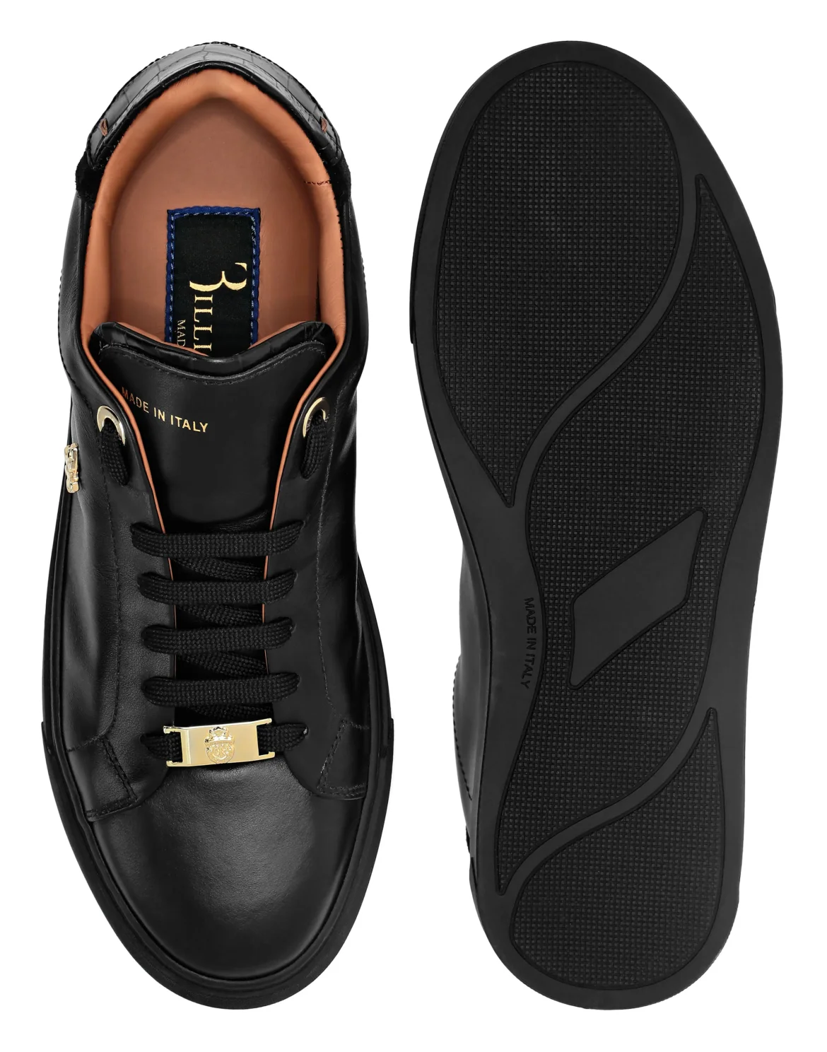 Nappa Leather Lo-Top Sneakers Crocco, цвет: Черный