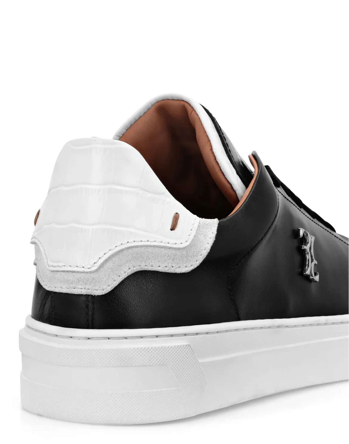 Nappa Leather Lo-Top Sneakers Crocco, цвет: Черный