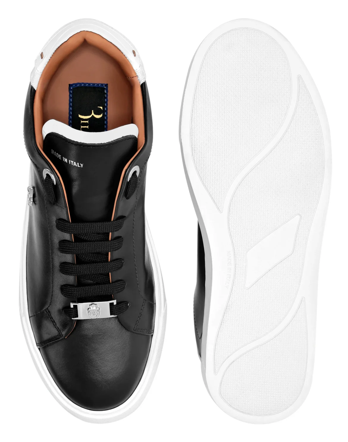 Nappa Leather Lo-Top Sneakers Crocco, цвет: Черный
