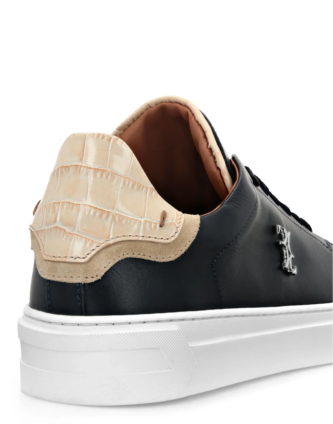 Nappa Leather Lo-Top Sneakers Crocco, цвет: Синий