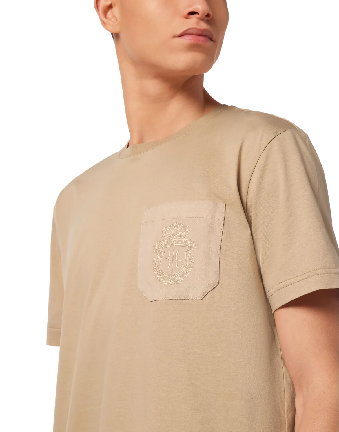 T-shirt Round Neck SS Crest, цвет: Бежевый