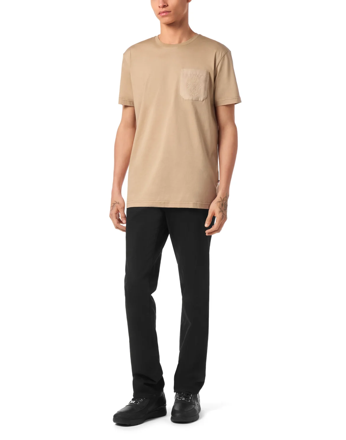 T-shirt Round Neck SS Crest, цвет: Бежевый