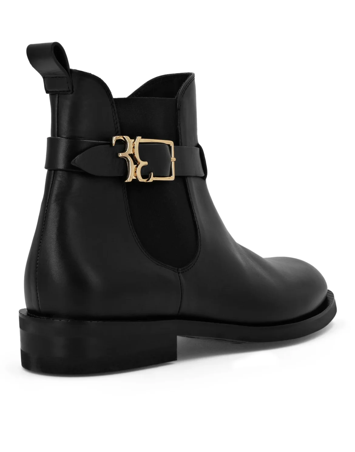 Leather Low Flat Boots, цвет: Черный