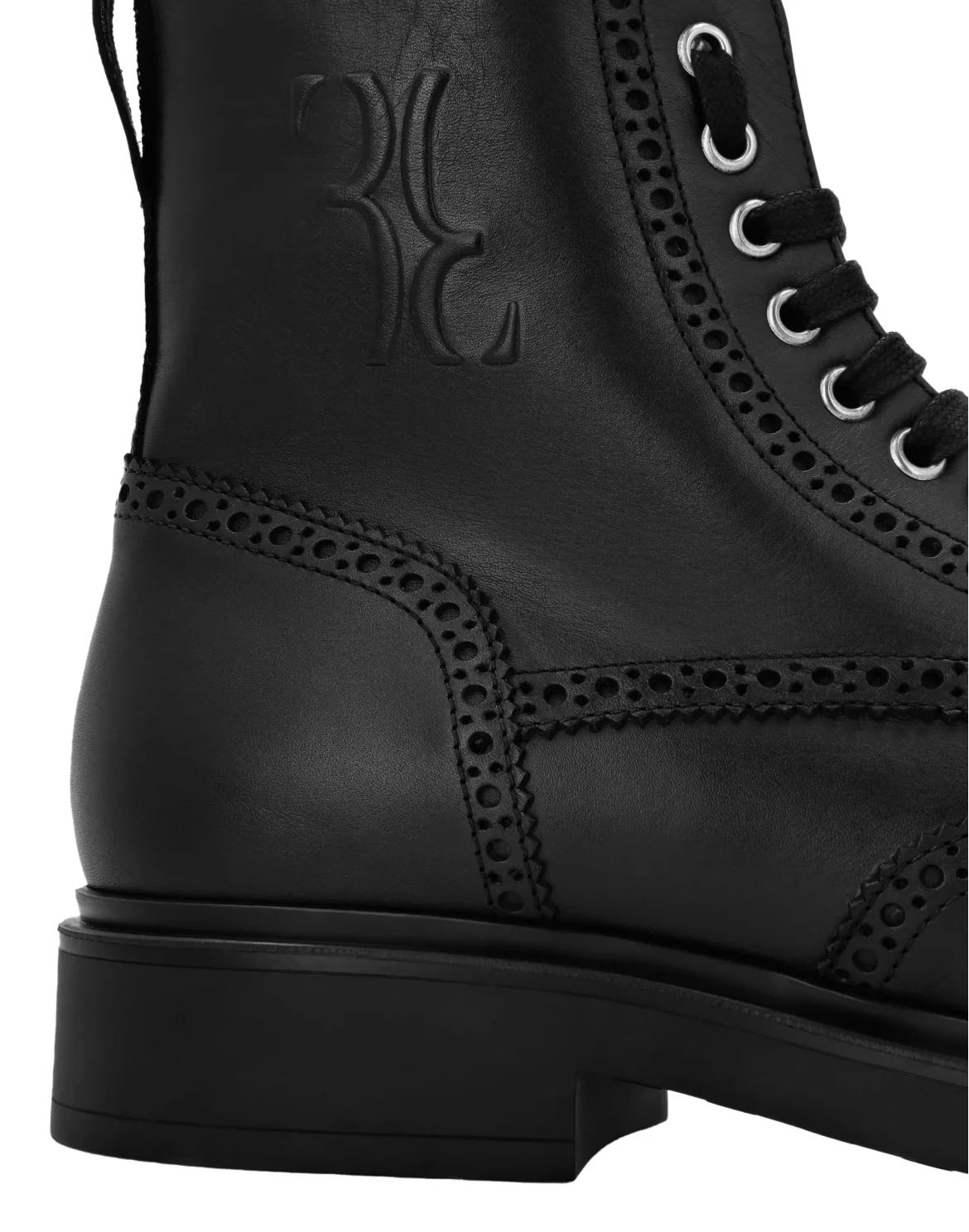 Leather Low Flat Boots, цвет: Черный