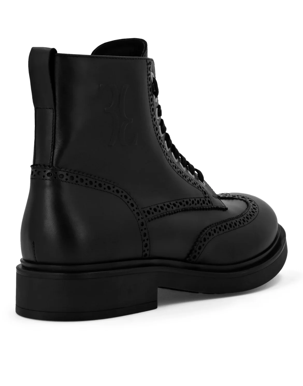 Leather Low Flat Boots, цвет: Черный