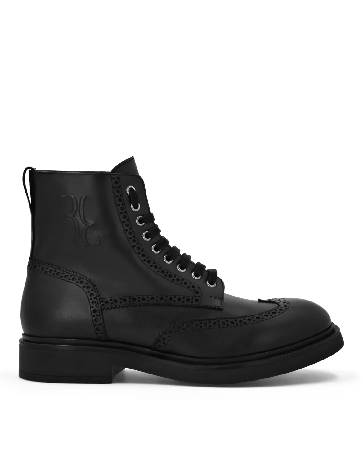 Leather Low Flat Boots, цвет: Черный