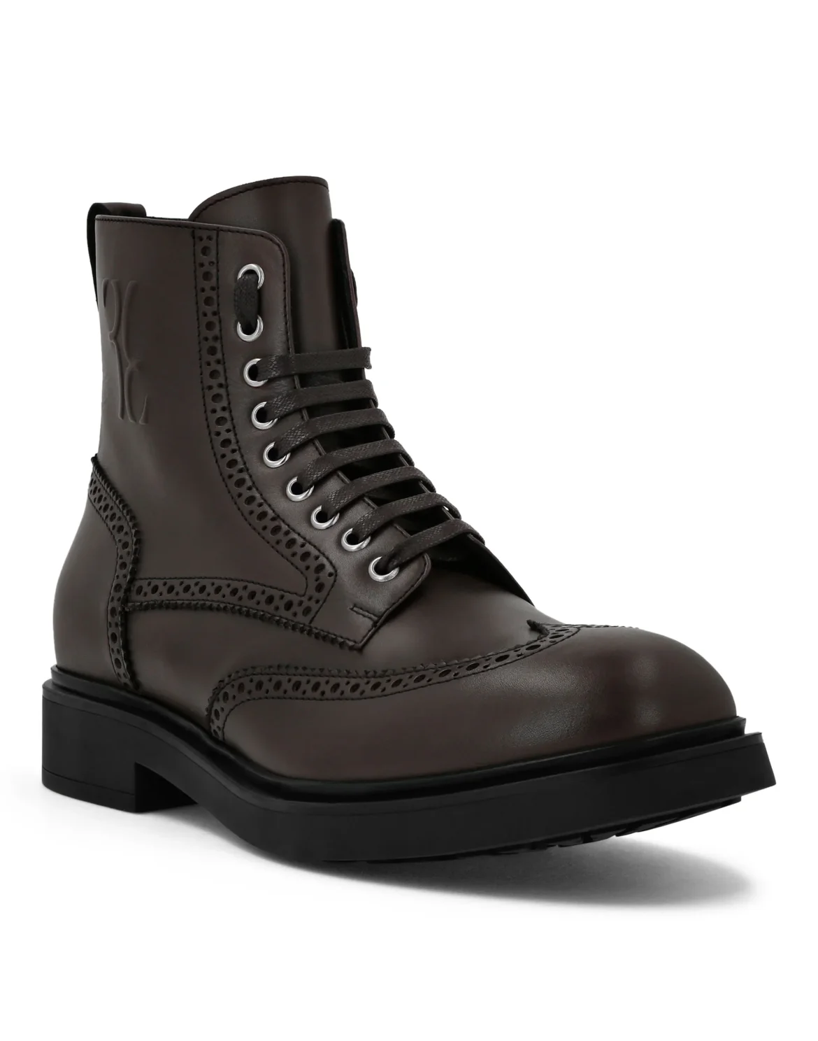 Leather Low Flat Boots, цвет: Коричневый