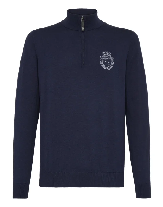 Pullover zip mock Crest