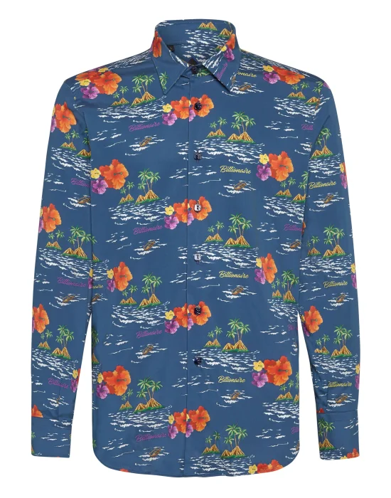 Shirt Silver Cut LS/Milano Palms