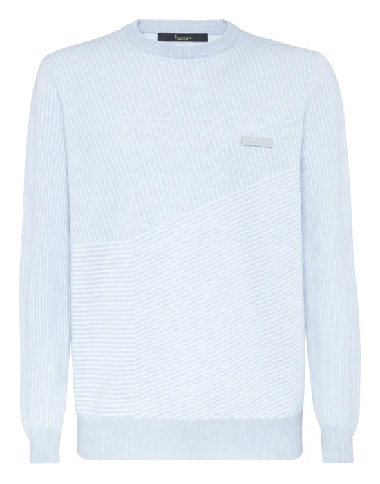 Wool and Cotton Pullover Round Neck LS Iconic