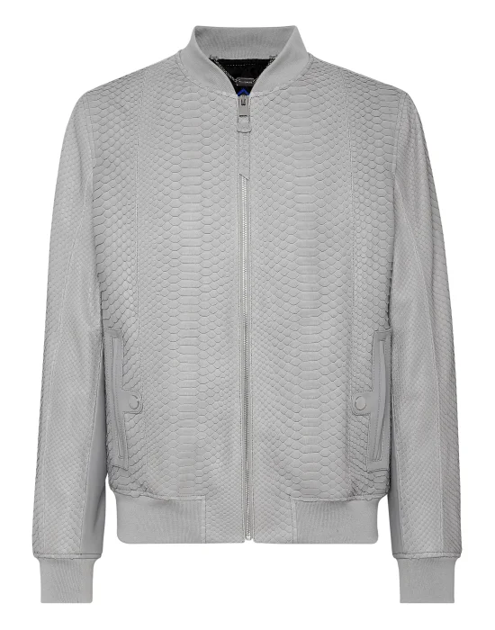 Python Leather Bomber