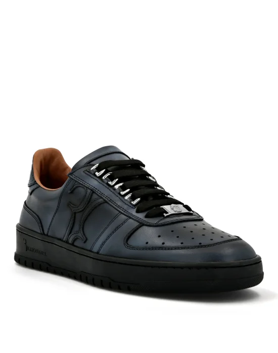 Croco Printed Leather Lo-Top Sneakers