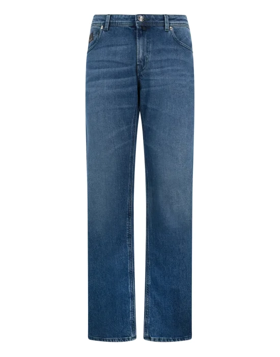 Super Straight Cut Jeans Leather Details