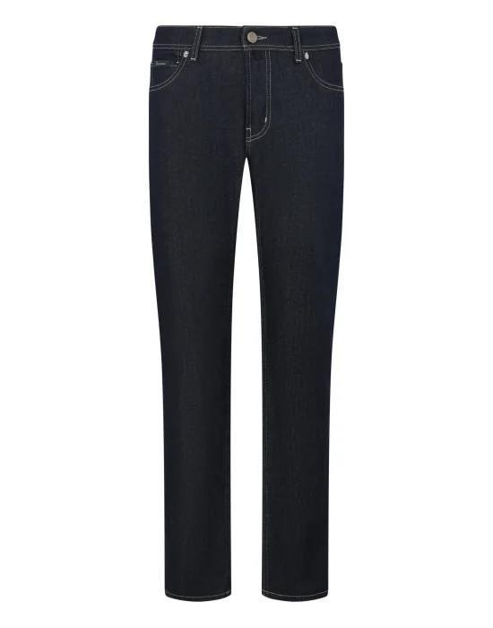 Super Straight Cut Jeans Leather Details