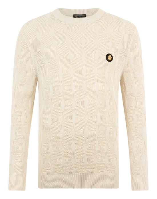 Wool Silk Roundneck Pullover Braids
