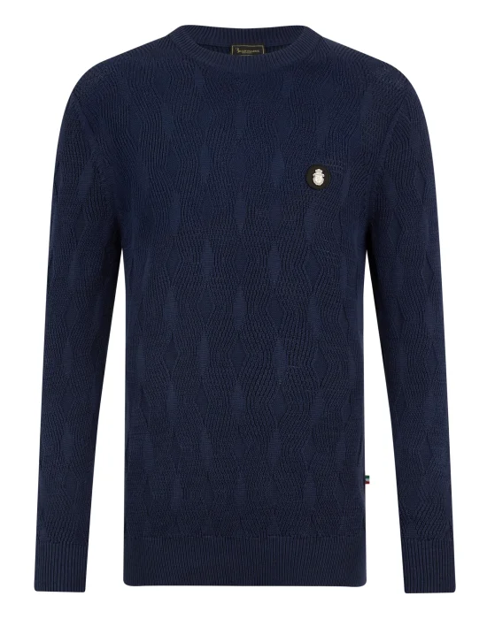 Wool Silk Roundneck Pullover Braids