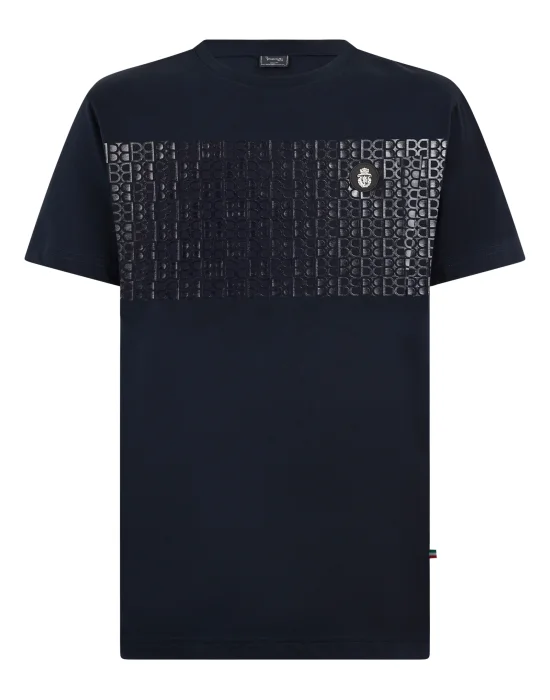 Round Neck T-Shirt Stripe Monogram