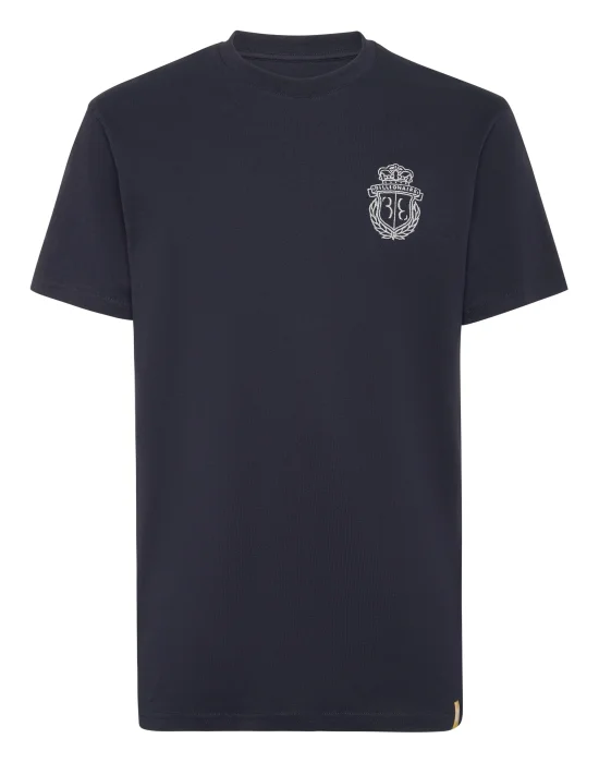 Embroidered Round Neck T-Shirt Crest