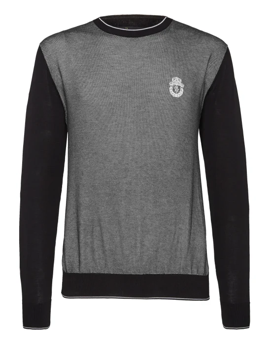 Pullover Round Neck LS Crest