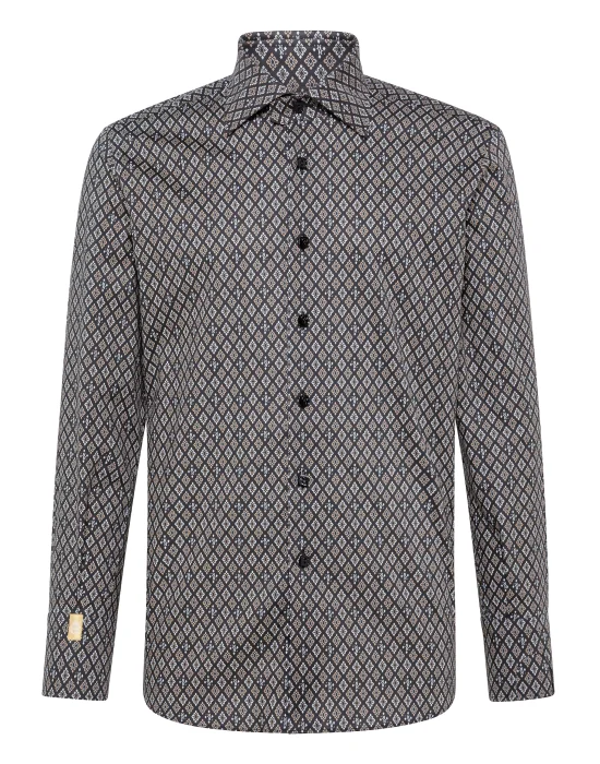 Shirt Silver Cut LS/Flavio Geometric