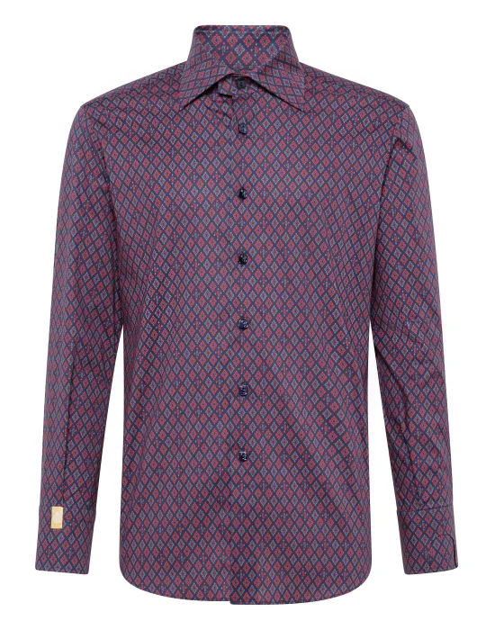 Shirt Silver Cut LS/Flavio Geometric