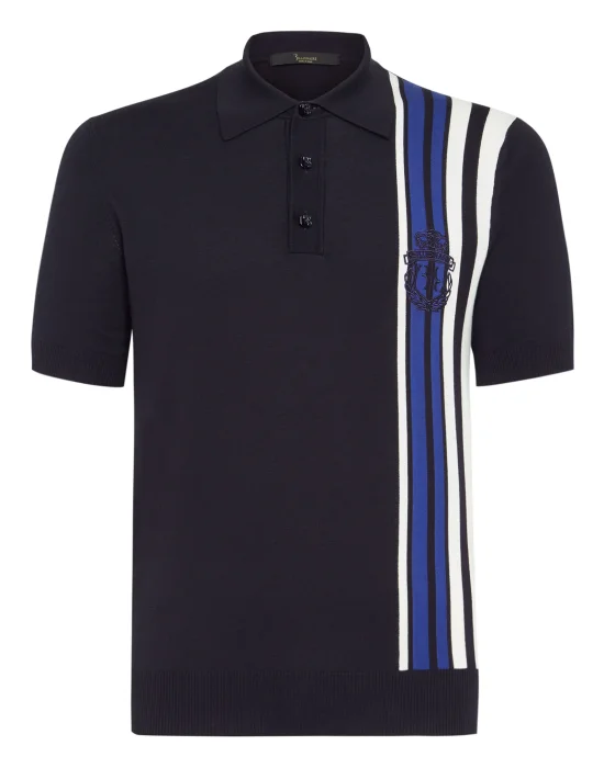 Pullover Polo-Neck SS Stripes