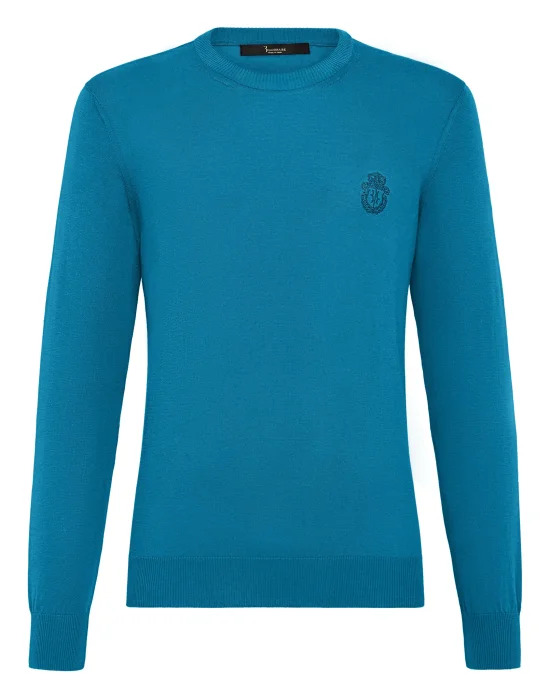 Pullover Round Neck LS Crest