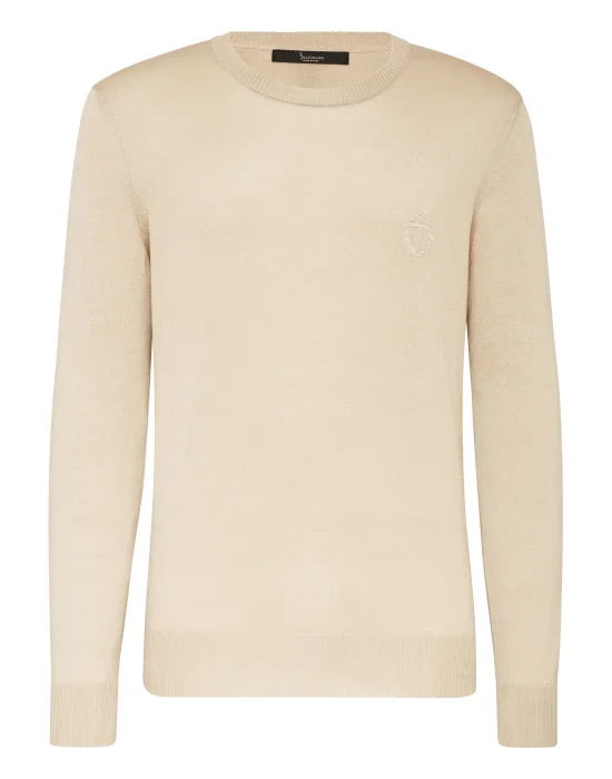 Pullover Round Neck LS Crest