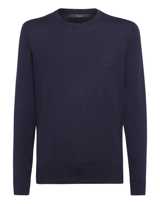 Pullover Round Neck LS Crest