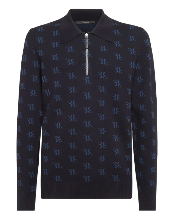 Pullover zip mock LS All over BB