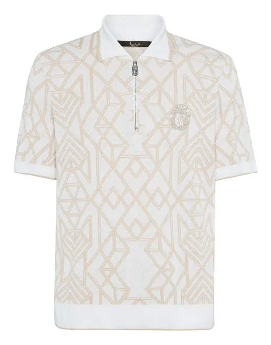 Cotton & Lino Zipped Polo Shirt SS